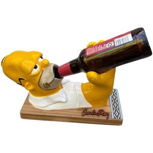The Simpsons Homer Simpson Drinking Beer/Root Beer Bottle Holder Bar Decor AS IS